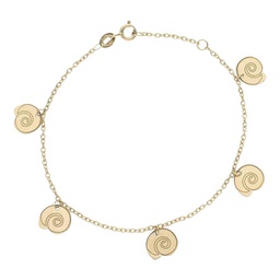 [PU1389] PULSERA MINI CHARMS CARACOLAS ORO 18KL