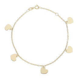 [PU1390] PULSERA MINI CHARMS CORAZONES ORO 18KL