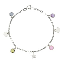 [AG270] PULSERA MINI CHARMS MIX + PIEDRAS PLATA 925MM