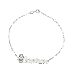 [PU1174] PULSERA NIÑA + NOMBRE ORO BLANCO 18KL