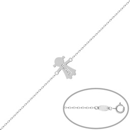 [AG217] PULSERA NOMBRE + NIÑA PLATA 925MM