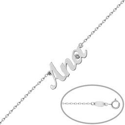 [PU50] PULSERA NOMBRE ORO BLANCO 18KL + DIAMANTE