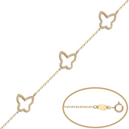 [PU1046] PULSERA ORO 18KL - 3 MARIPOSAS