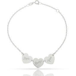 [PU1446] PULSERA ORO 18KL 3 CORAZONES + 2 NIÑOS (copia)