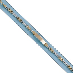 [PU294] PULSERA ORO 18KL BICOLOR CON PLACA