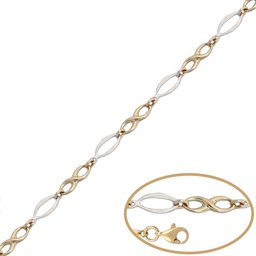 [PU1074] PULSERA ORO 18KL BICOLOR INFINITOS