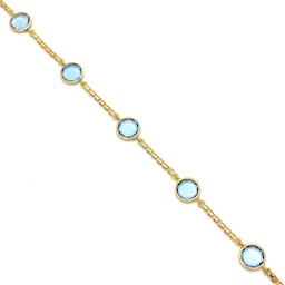 [PU1017] PULSERA ORO 18KL BISMARK PIEDRA AZUL