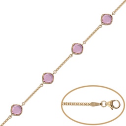 [PU1021] PULSERA ORO 18KL BISMARK PIEDRA ROSA