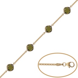 [PU1022] PULSERA ORO 18KL BISMARK PIEDRA VERDE