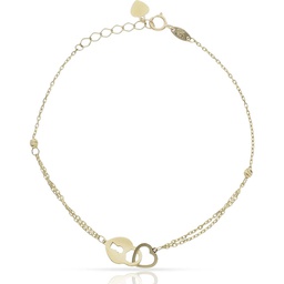 [PU1413] PULSERA ORO 18KL CANDADO + CORAZON