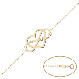 [PU1358] PULSERA ORO 18KL CORAZON + INFINITO