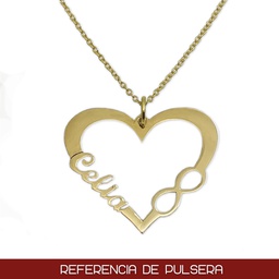 [PU1340] PULSERA ORO 18KL CORAZON + NOMBRE