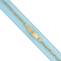 [PU736] PULSERA ORO 18KL HUECA FIGARO PLACA