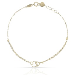 [PU1416] PULSERA ORO 18KL LLAVE + CORAZON