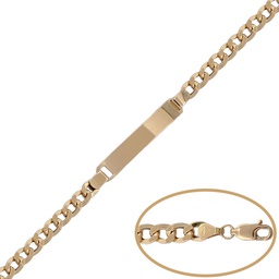 [PU1235] PULSERA ORO 18KL PLACA BARBADA - 5MM