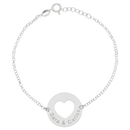 [PU1347] PULSERA ORO BLANCO 18KL CIRCULO + NOMBRES