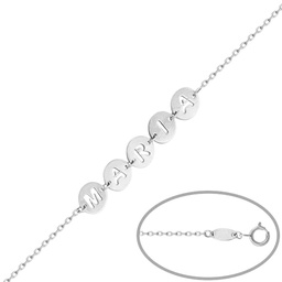 [PU1172] PULSERA ORO BLANCO 18KL CIRCULOS NOMBRE