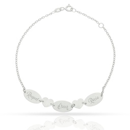 [PU1439] PULSERA ORO BLANCO 18KL CORAZONES (copia)