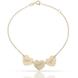 [PU1445] PULSERA ORO BLANCO 18KL CORAZONES (copia)