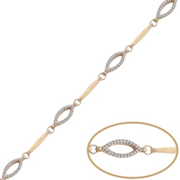 [PU1191] PULSERA OVAL ORO 18KL CIRCONITAS