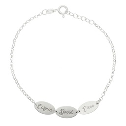 [AG321] PULSERA PLATA 925MM CHAPAS OVAL