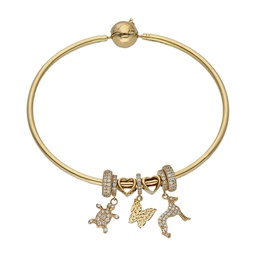 [CH71] PULSERA RIGIDA ORO 18KL - ANIMALES