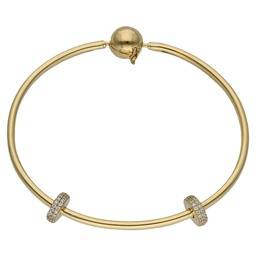 [CH3] PULSERA RIGIDA ORO 18KL STOPPERS CIRCONITAS