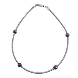 [AG84] PULSERA SEMIRIGIDA BOLAS PLATA 925MM