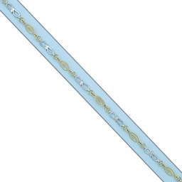 [PU1471] PULSERA TOBILLERA BICOLOR ORO 18KL