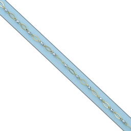 [PU1475] PULSERA TOBILLERA BICOLOR ORO 18KL