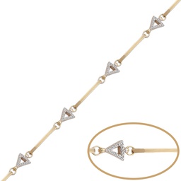 [PU1190] PULSERA TRIANGULOS ORO 18KL CIRCONITAS