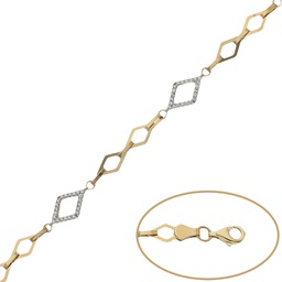 [PU835] PULSERA TROQUELADAS CIRCONITAS ORO 18KL