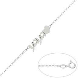 [AG254] PULSERA YAYA + CORAZON PLATA 925MM 