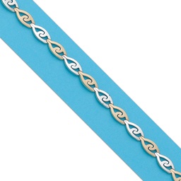 [PU957] PULSERAS BICOLOR ORO 18KL TROQUELADA