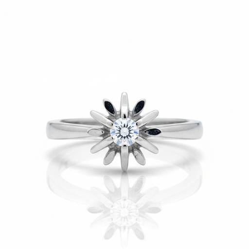 SORTIJA ORO BLANCO 18KL DIAMANTE