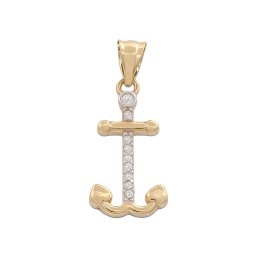 COLGANTE ORO 18KL ANCLA CIRCONITAS