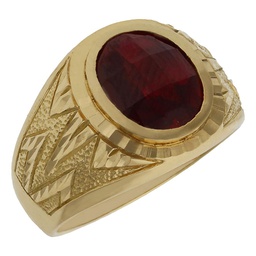 [SE143] SELLO ORO 18KL PIEDRA ROJA