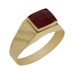 [SE51] SELLO ORO 18KL PIEDRA ROJA