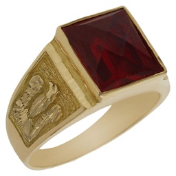 [SE155] SELLO ORO 18KL PIEDRA ROJA