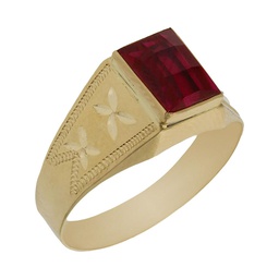 [SE52] SELLO ORO 18KL PIEDRA ROJA