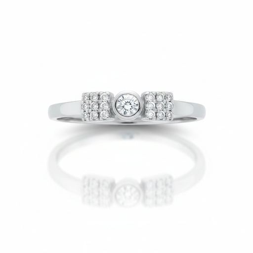 SORTIJA ORO BLANCO 18KL DIAMANTES - STOCK