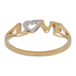 [S973] SORTIJA BICOLOR LOVE ORO 18KL