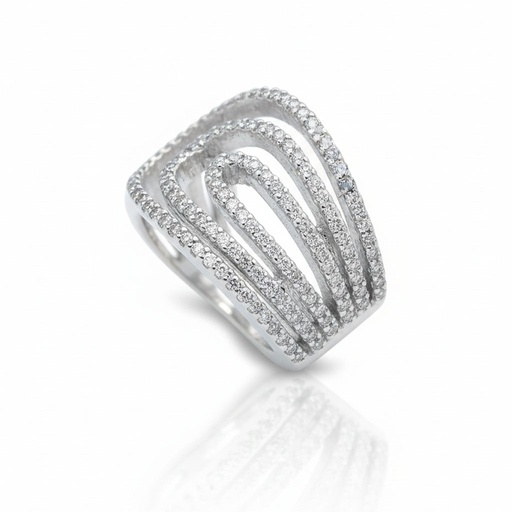 SORTIJAS ORO BLANCO 18KL DIAMANTES - STOCK
