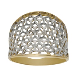 [S1058] SORTIJA BICOLOR ORO 18KL CALADA