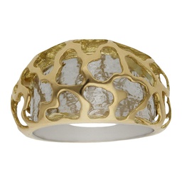 [S1065] SORTIJA BICOLOR ORO 18KL CALADA 