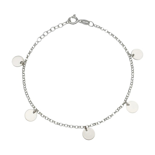 TOBILLERA PLATA 925MM MINI CHARMS CIRCULOS
