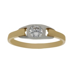 [S349] SORTIJA BICOLOR ORO 18KL CIRCONITA