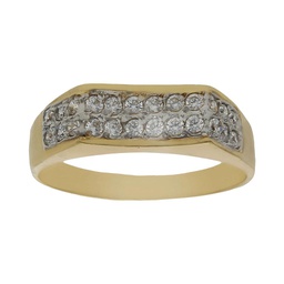 [S4209] SORTIJA BICOLOR ORO 18KL CIRCONITAS