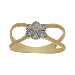 [S483] SORTIJA BICOLOR ORO 18KL CIRCONITAS
