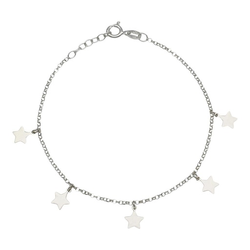 TOBILLERA PLATA 925MM MINI CHARMS ESTRELLAS